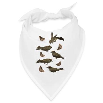 Sperlingsvogel Mönchsgrasmücke mit Schillerfalter - Bandana - Weiß - Vorne