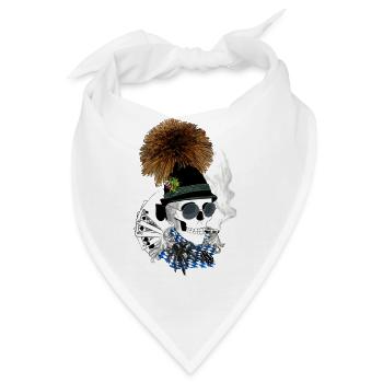 Wiesnskull mit Brille - Bandana - Weiß - Vorne