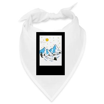 Berglandschaft im Sonnenlicht - Bandana - Weiß - Vorne