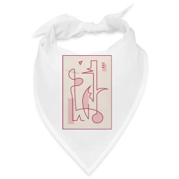 Eine abstrakte Komposition, die an Dinosaurier erinnern könnte - Bandana - Weiß - Vorne