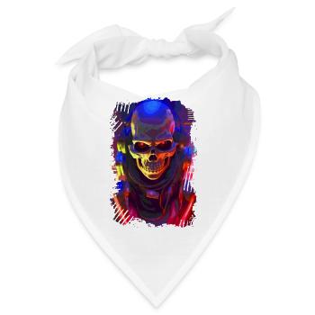 Roboter Skull - Bandana - Weiß - Vorne