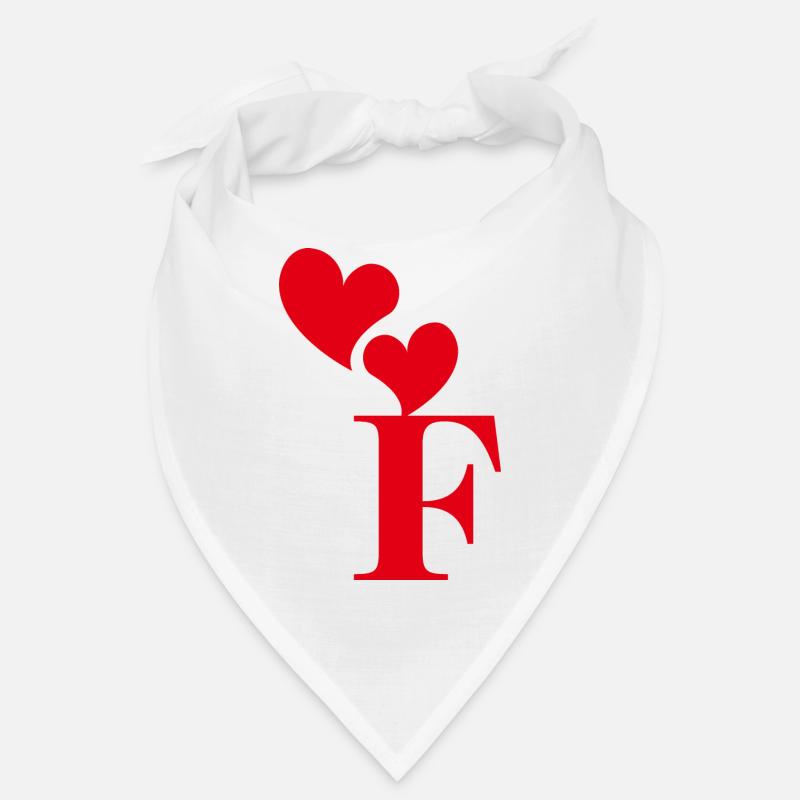 Buchstabe f rotes Herz Bandana