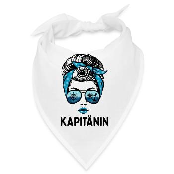 Kapitänin Skipperin Seglerin Anker Steuerrad - Bandana - Weiß - Vorne