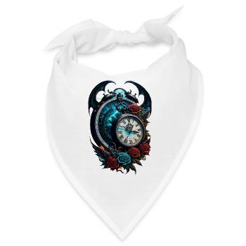 Die Uhr im Nebel der Unendlichkeit. - Bandana - Weiß - Vorne