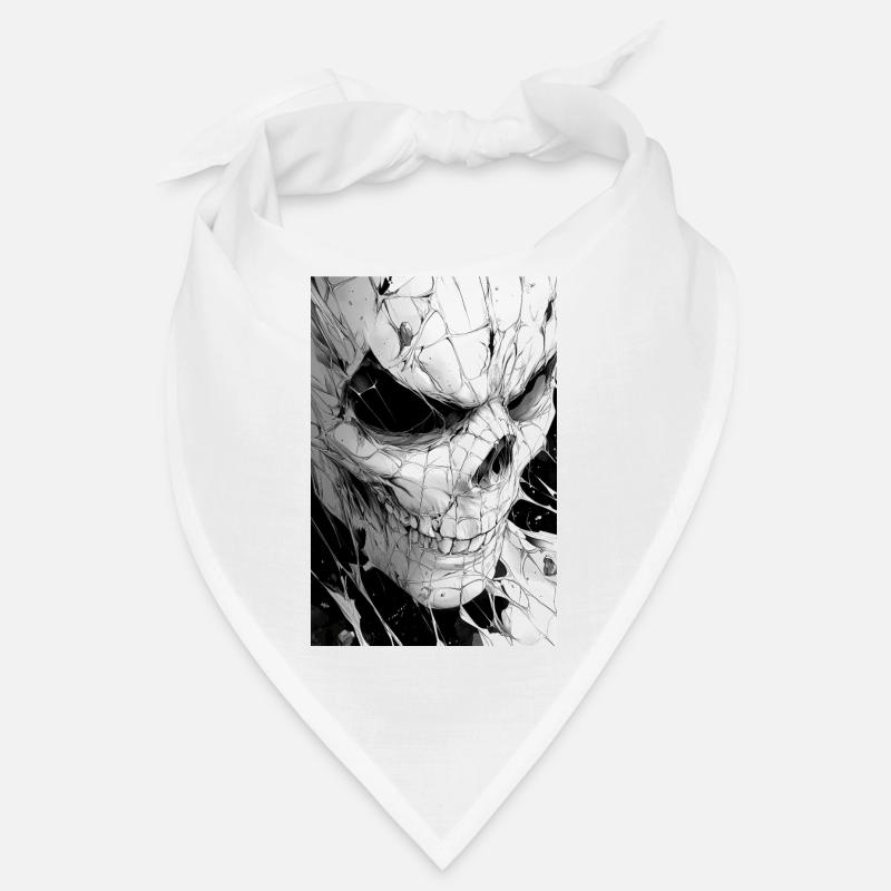 Skull Net Black & White Bandana