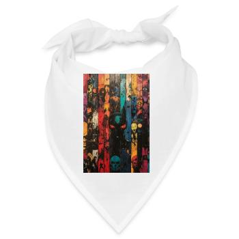 Farbige Schädel-Panel-Kunst - Bandana - Weiß - Vorne