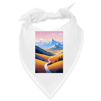 Panoramablick: Bergpfad ins Abendr - Bandana - Weiß - Vorne