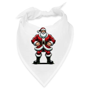 Weihnachtsmann Cartoon - Bandana - Weiß - Vorne