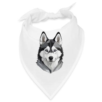 Niedlicher Husky-Kopf - Bandana - Weiß - Vorne