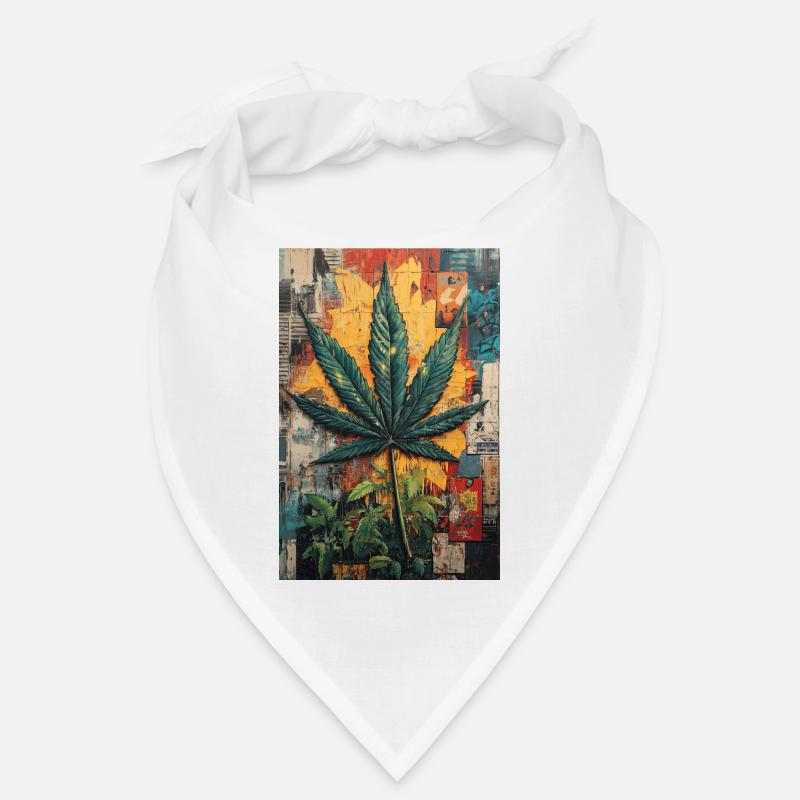 Graffiti Hemp Leaf Wall Art Bandana
