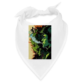 Grünes Psychedelic-Gesicht - Bandana - Weiß - Vorne