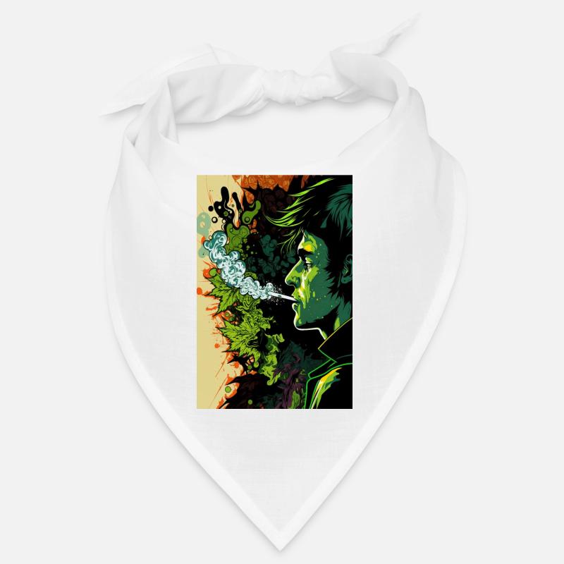 Green Psychedelic Face Bandana