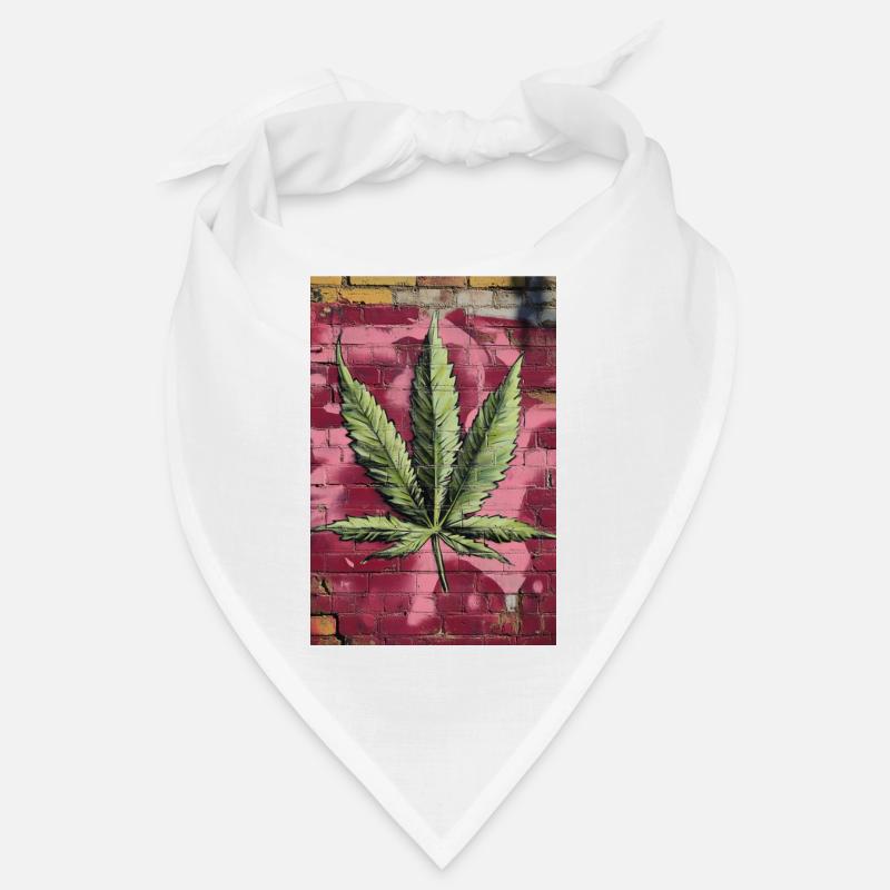 Graffiti grass leaf on pink wall Bandana
