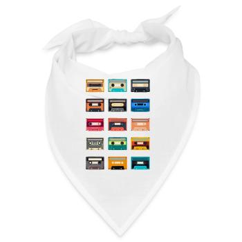 Retro Kassette 70s 80s 90s - Bandana - Weiß - Vorne