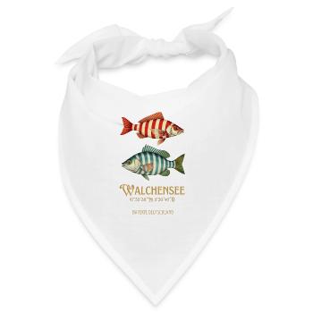Walchensee Deutschland nautisch gestreifte fische - Bandana - Weiß - Vorne