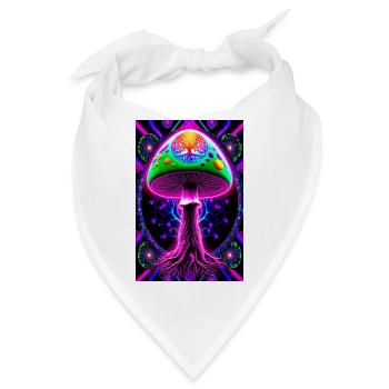 Psychedelischer Pilz - Bandana - Weiß - Vorne