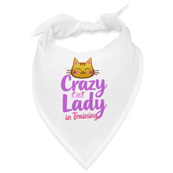 Dame folle des Chats - Crazy Cat Lady - Bandana - Weiß - Vorne