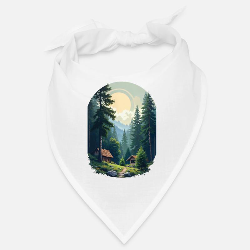 Cabane pixélisée dans les bois Bandana