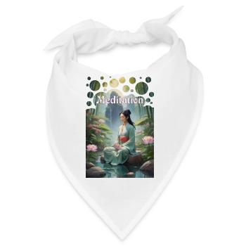 Meditation asiatische Schönheit Lotus Bambuswald - Bandana - Weiß - Vorne