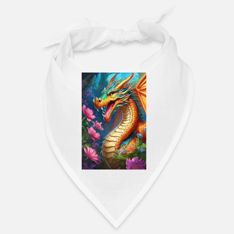 Dragon de Braises dans la Forêt en Fleurs Bandana
