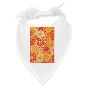 Vintage Blumenmuster - Bandana - Weiß - Vorne