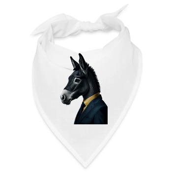 Business Animals - Esel im Anzug - Bandana - Weiß - Vorne