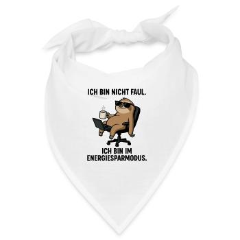 Faultier Lounge mit Kaffee Laptop - Bandana - Weiß - Vorne