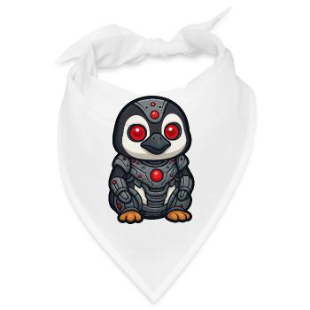 Pinguin Roboter Cyborg Sci-Fi Zukunftsvision - Bandana - Weiß - Vorne