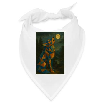 Wolf heult Mond an - Bandana - Weiß - Vorne