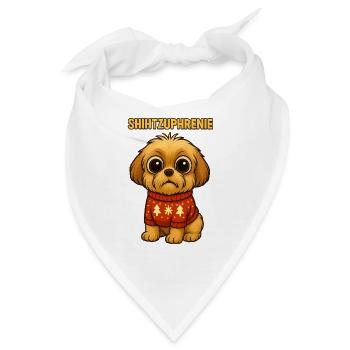 Shih Tzu Hund Leon: Shihtzuphrenie - Bandana - Weiß - Vorne
