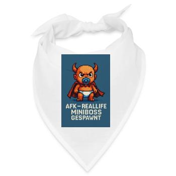 Reallife Miniboss – Retro Pixel Art - Bandana - Weiß - Vorne