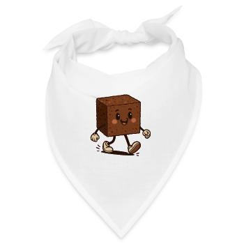 Glücklicher Brownie - Bandana - Weiß - Vorne