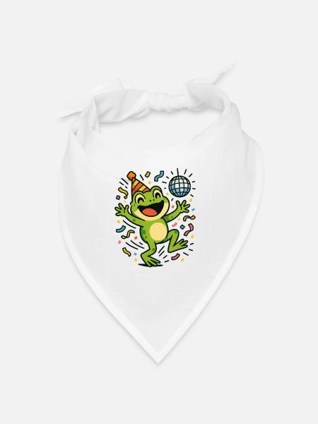 Party-Frosch - Bandana - Weiß - Vorne