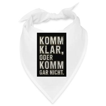 Komma klar!💯🖤💛 - Bandana - Weiß - Vorne