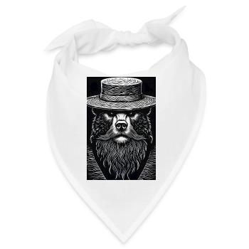 Der stille Grizzly - Bandana - Weiß - Vorne