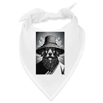 Der wachsame Hund - Bandana - Weiß - Vorne