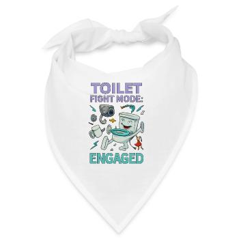 Toilettenkampf-Modus – Absurdes Hirnfäule-Design - Bandana - Weiß - Vorne