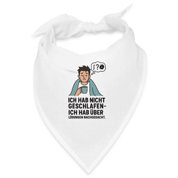 Schlaflos, Kaffee und Lösungen - Bandana - Weiß - Vorne