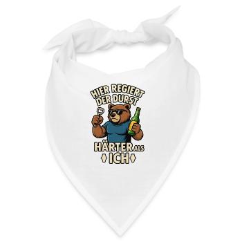 Durstbär - Härter als ich - Bandana - Weiß - Vorne