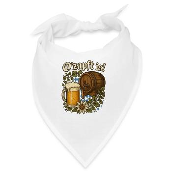 O'zapft is! - ob Bierfest oder Kirchweih es passt - Bandana - Weiß - Vorne