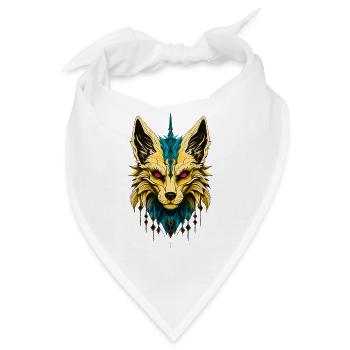 Der mystische Fuchskopf, edel und geheimnisvoll. - Bandana - Weiß - Vorne