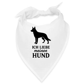 Ich liebe meinen Hund Schaeferhund - Bandana - Weiß - Vorne