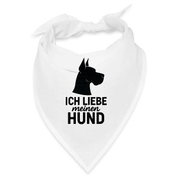 Ich liebe meinen Hund Dogge - Bandana - Weiß - Vorne
