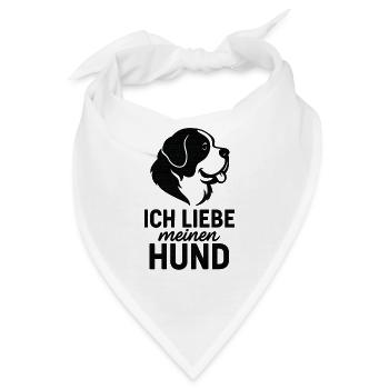 Ich liebe meinen Hund Bernhardiner - Bandana - Weiß - Vorne