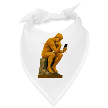 Der Denker (verbunden) - Bandana - Weiß - Vorne
