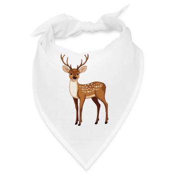 stolzer Hirsch - Bandana - Weiß - Vorne