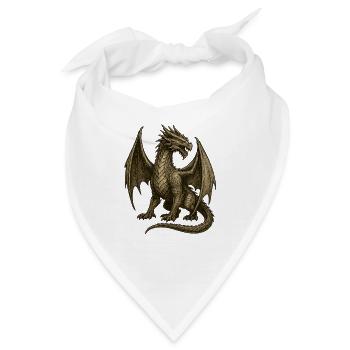 Legendäre Gravur im Drachenstil - Bandana - Weiß - Vorne