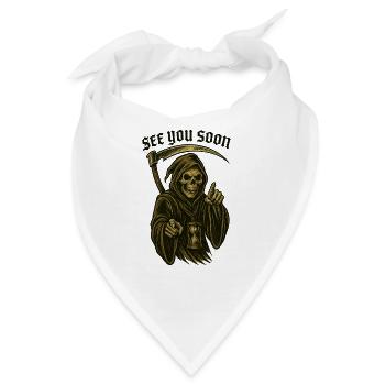 Old School Mäher – BIS BALD - Bandana - Weiß - Vorne