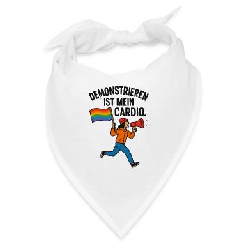 Demonstrieren ist mein Cardio. - Bandana - Weiß - Vorne