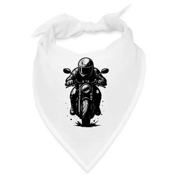 Motorradfahrer im Helm – Frontansicht Illustration - Bandana - Weiß - Vorne